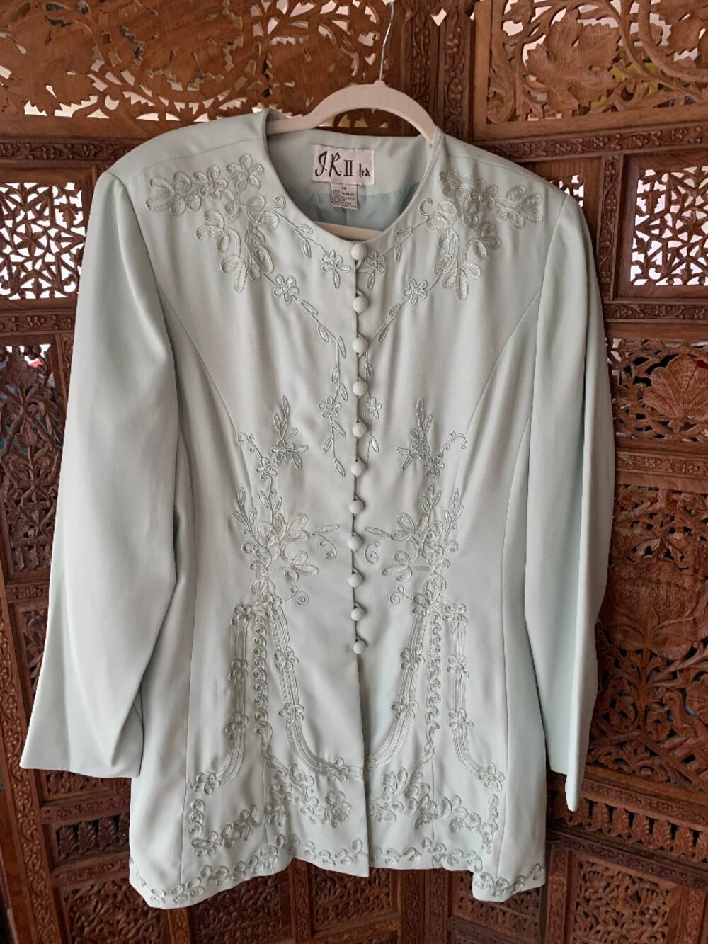 JR II Ltd long embroidered blazer size 14